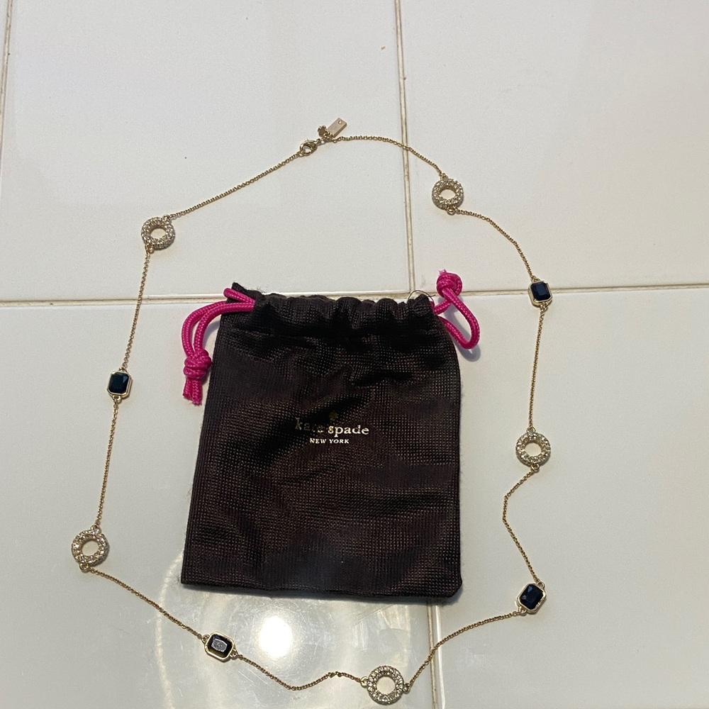 Kate Spade Gold Necklace with Blue Accents